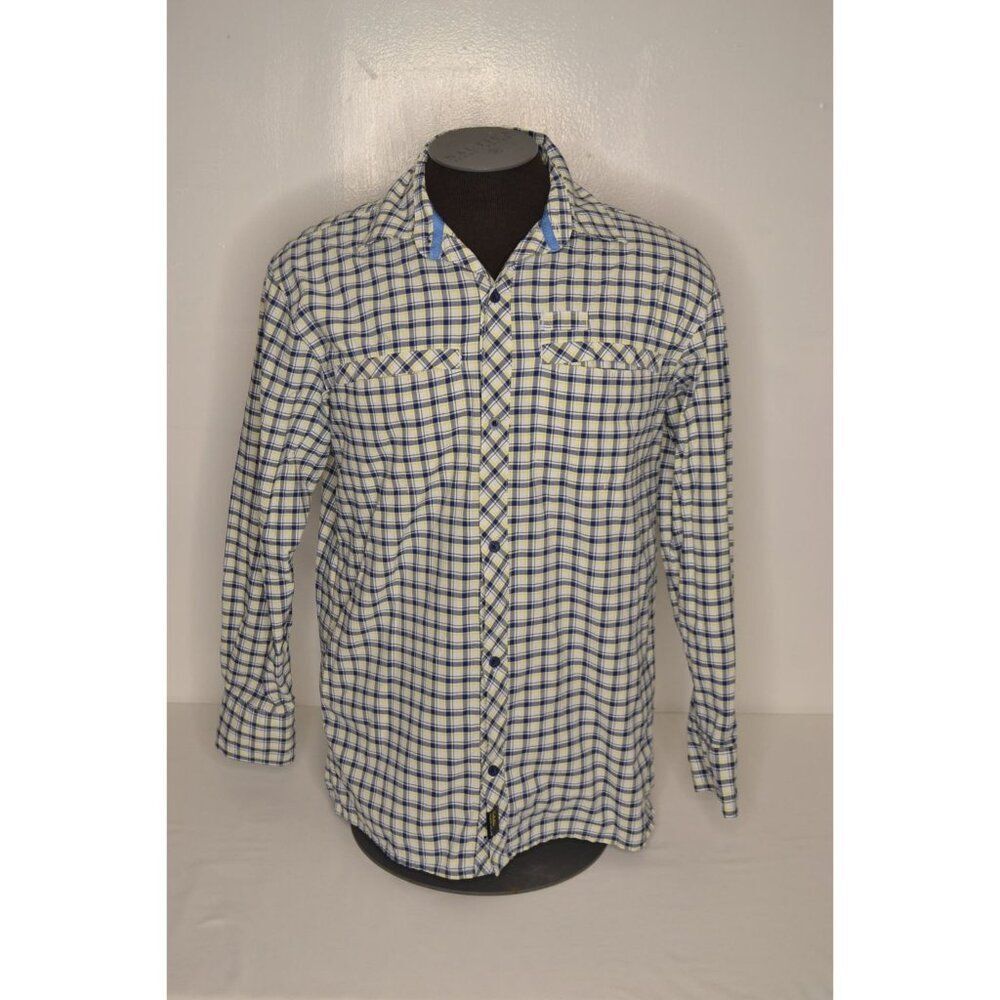 Cabela's Guidewear Men's Large Blue Plaid Long Sleeve Button Down Shirt